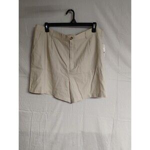 Time & Tru Womens Papyrus Beige Linen XXL (20) Shorts
